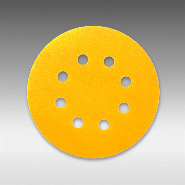 Sia 8502.6854.0080 - 5 Inch-8 Dust Holes (125 mm-8 Trous) 80 Grit Siafast Paper Disc 1960 Siarexx Cut (Aluminum Oxide, Yellow) - eGrimesDirect