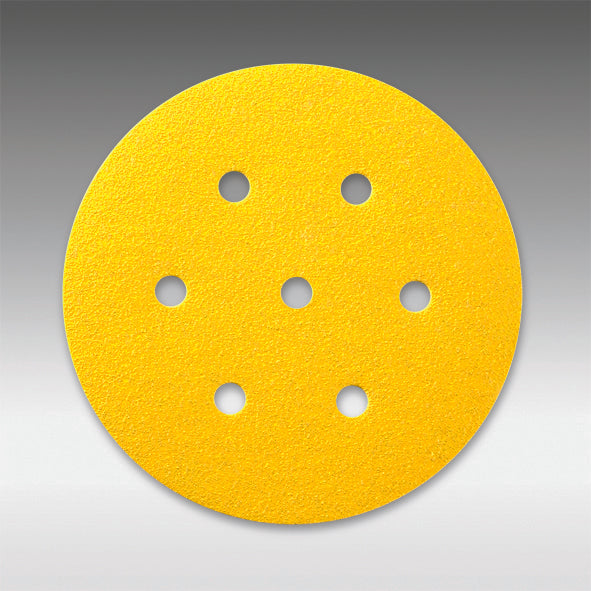 Sia 8654.0246.0060 - 6 Inch-7 Dust Holes (150 mm-7 Trous) 60 Grit Siafast Paper Disc 1960 Siarexx Cut (Aluminum Oxide, Yellow) - eGrimesDirect