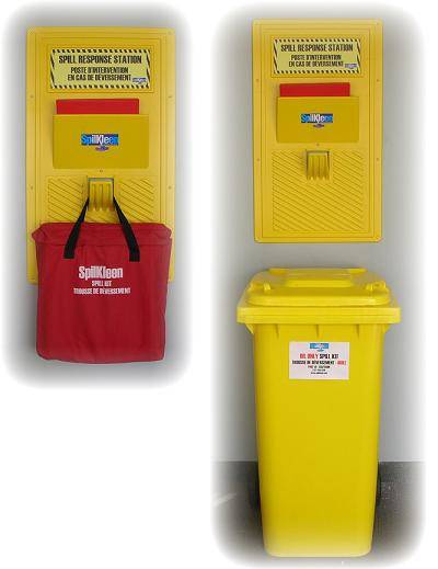 SpilKleen SRS100 Spill Response Station with spill containment and cleanup supplies for industrial safety.