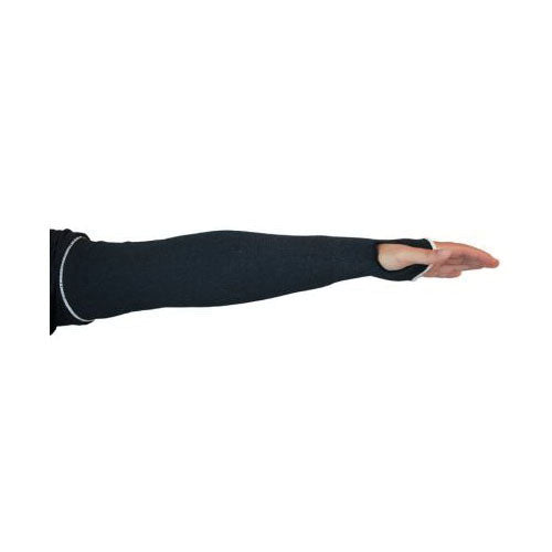 Superior Glove Contender KBKB1T14TXL - Contender Sleeves 14 Inch Blended Black FR Kevlar With Stayz-Up Armbands & Thumbhole ANSI A4 Cut - eGrimesDirect