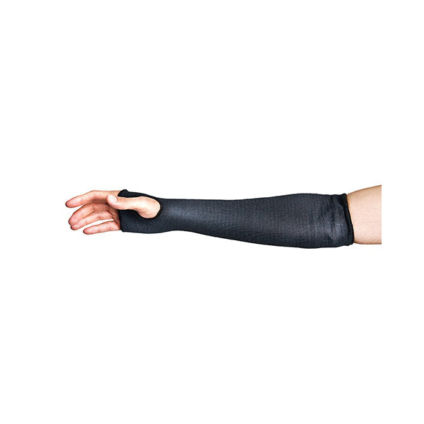 Superior Glove Contender KPXT18TH - Contender Flame Resistant Black Protex Sleeve Tapered Knit 2 Ply 18 Inch With Thumbhole ANSI A2 - eGrimesDirect