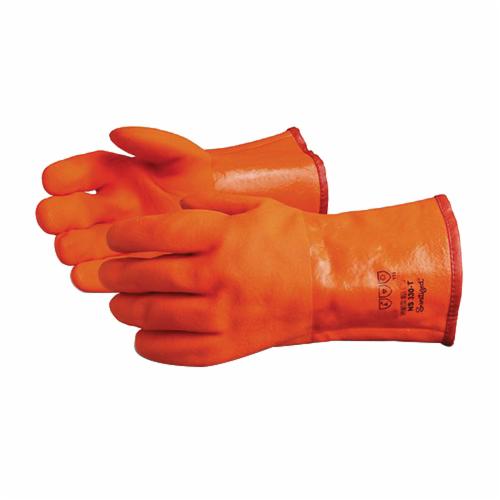 Superior Glove North Sea NS300B - North Sea Winter PVC Glove Orange,Triple Foam Lined Safety Cuff - eGrimesDirect