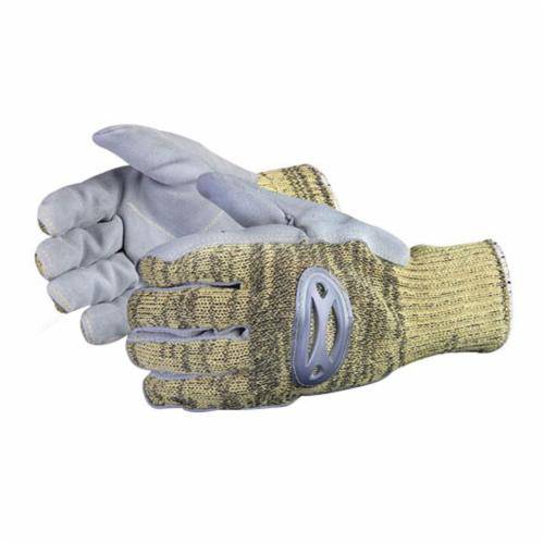 Superior Glove Action SKSMLP/L reusable gloves with Kevlar, steel mesh liner, and split palms, large size, protective work gloves.