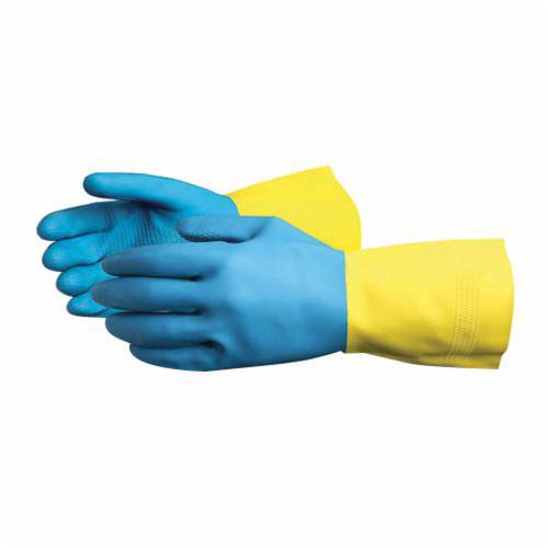 Superior Glove Chemstop NL3030-8 reusable neoprene over latex gloves with flock lining, 12 inches long, 30 mil thick, size 8