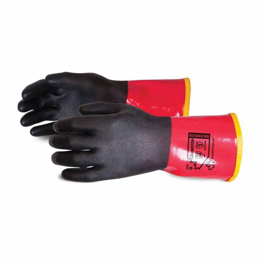 Superior Glove Chemstop S15KGV30N7 reusable blended Kevlar gloves with PVC coating and nitrile overdip, 30 cm, size 7.