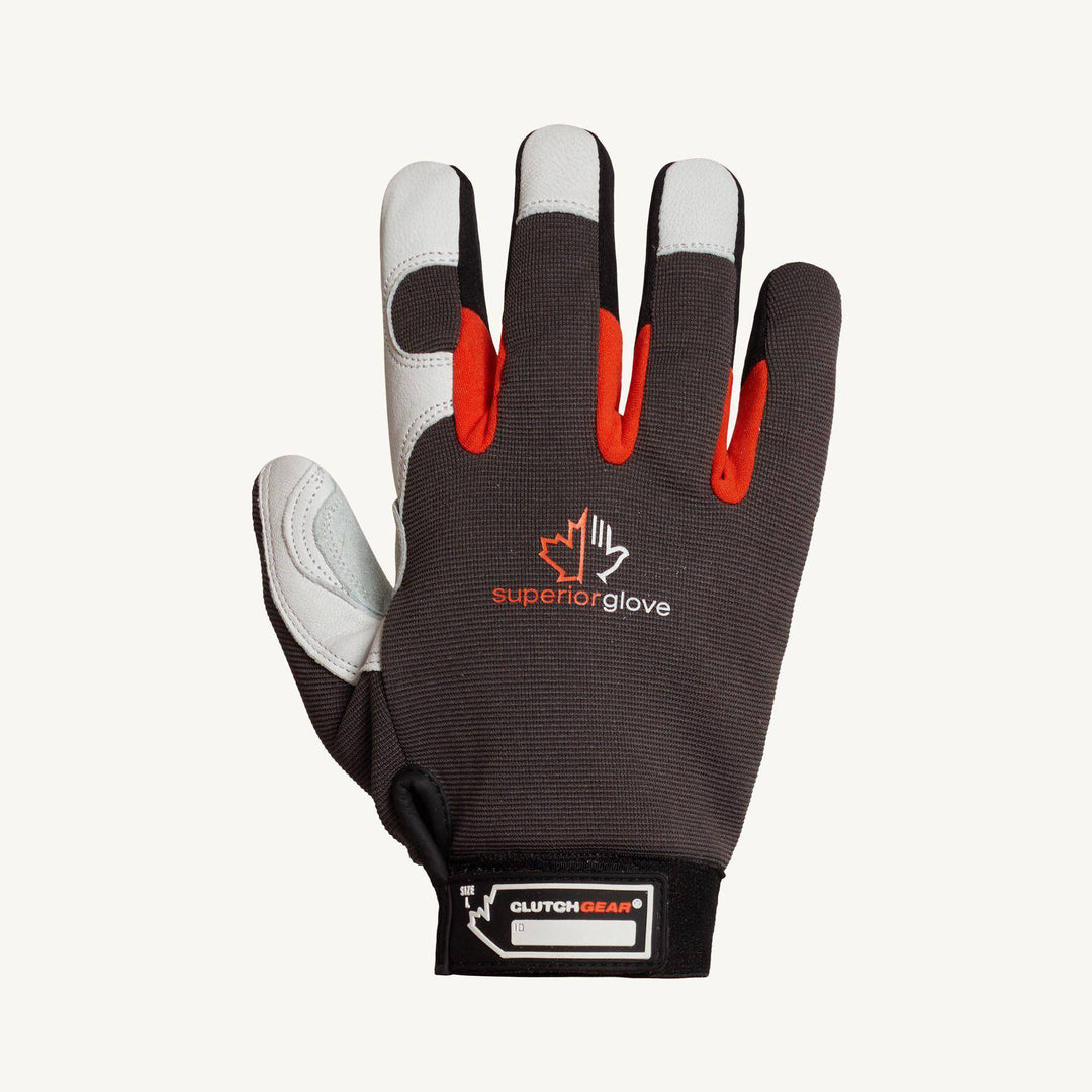 Superior Glove Clutch Gear MXGCETFL XL goat-skin mechanics gloves with split palm patch, Thinsulate, and fleece liner.