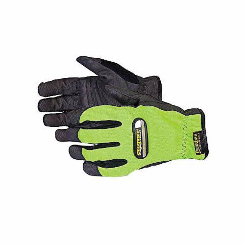 Superior Glove Clutch Gear MXHVPB/M hi-viz mechanics gloves with Punkban puncture-resistant palms, medium size, reusable work gloves.