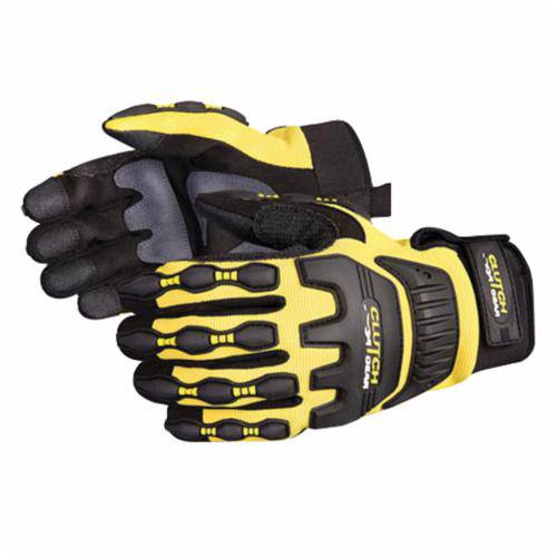 Superior Glove Clutch Gear MXVSB XXL anti-impact mechanics gloves with PVC grip patches on palm and taper backing.