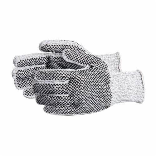 Superior Glove Contender SPGC2D/S reusable middleweight composite knit gloves with PVC dotted palms, small size, close-up view.