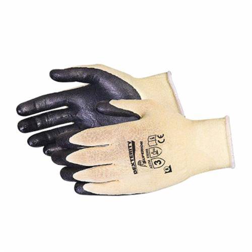 Superior Glove Dexterity S18KGFN-7 ultra fine cut-resistant reusable gloves with blended Kevlar and foam nitrile palms, size 7.