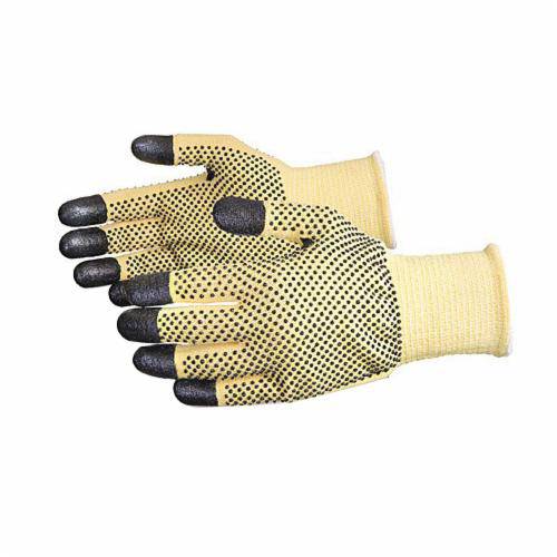Superior Glove Dexterity SKFG2DFT-8 13-Gauge Kevlar reusable gloves with foam nitrile finger tips and PVC dotted sides, size 8.