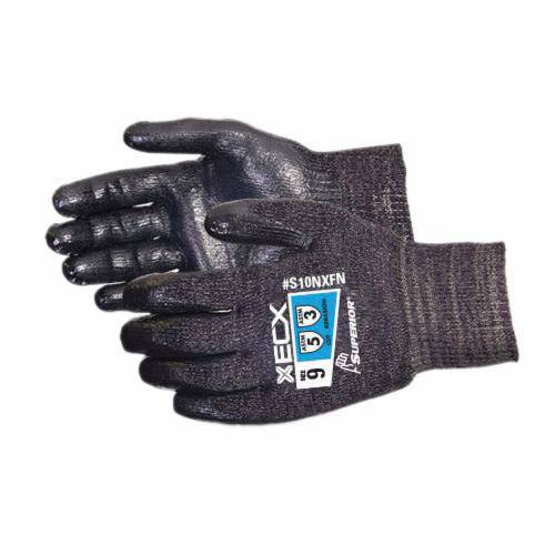 Superior Glove Emerald CX S10NXFN-6 reusable gloves with blended steel and filament fibers, foam nitrile palms, size 6.
