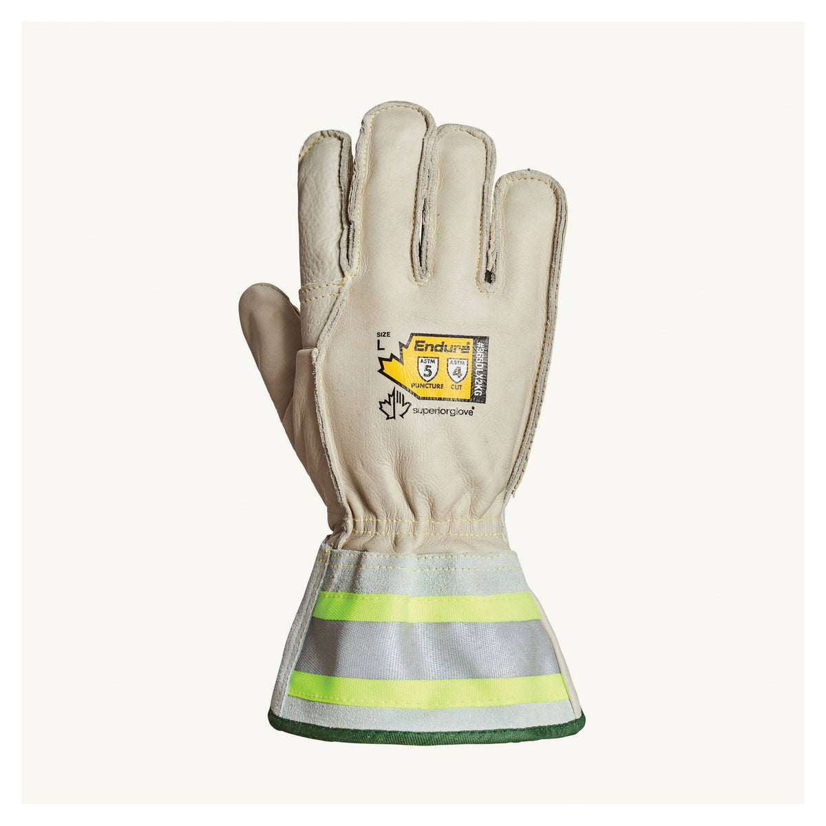 Deluxe lineman glove liner by Superior Glove with blended Kevlar and 2-inch reflective cuff, small size, reusable safety glove.