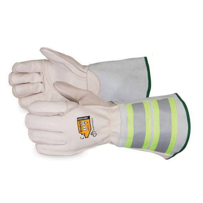 Superior Glove Endura 365DLX6KGXL deluxe lineman reusable glove with blended Kevlar lining and 6-inch reflective cuff, X-large size.