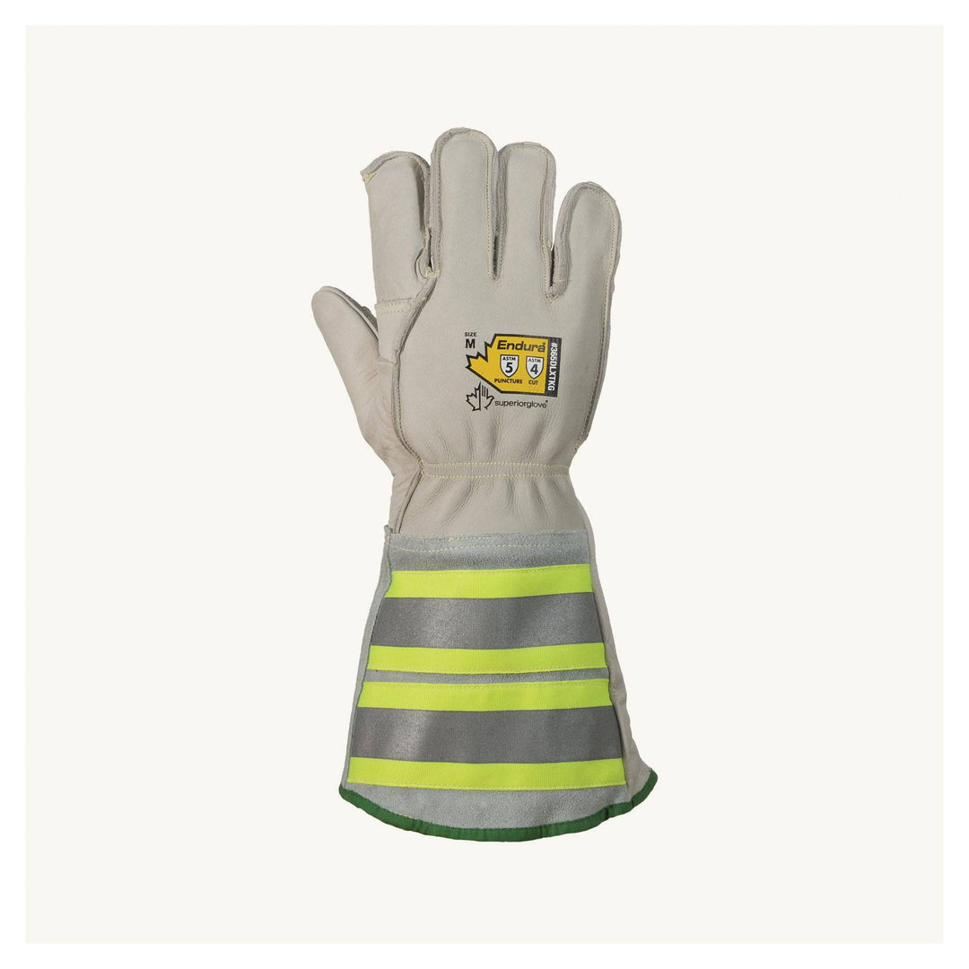 Superior Glove Endura 365DLXTKGXL reusable gloves with blended Kevlar and Thinsulate lining, 6-inch reflective cuff, X-Large size.