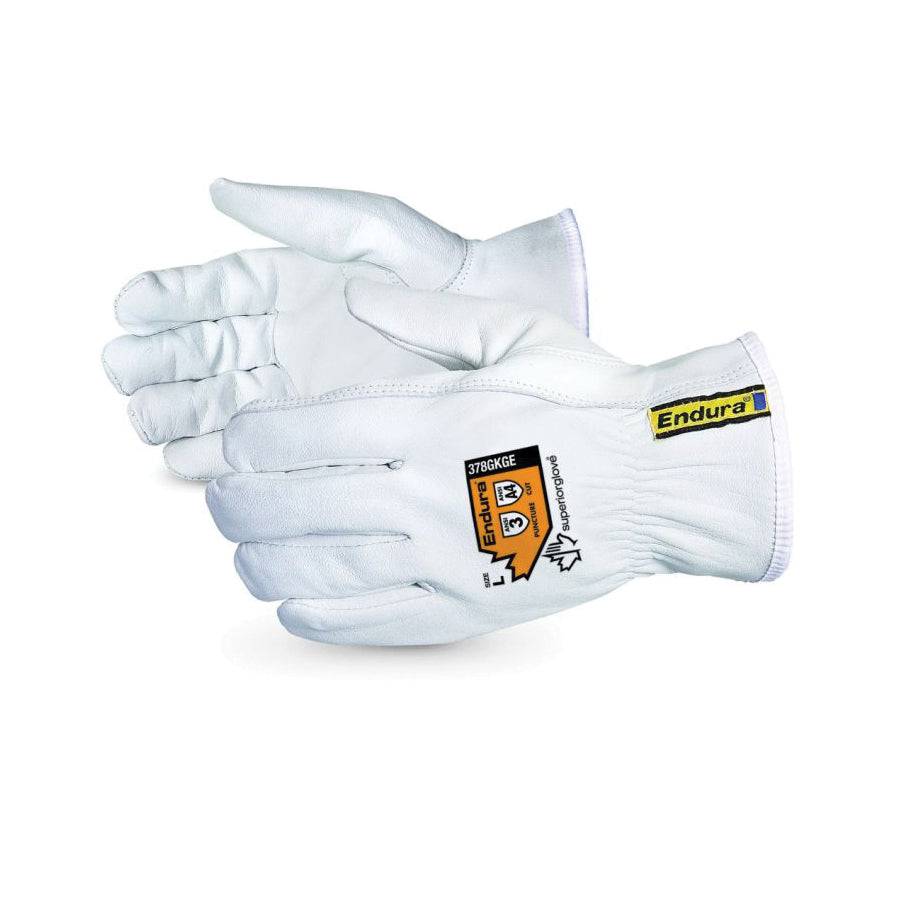 Superior Glove Endura 378GKGEL goat-skin drivers gloves with blended Kevlar lining, large size, reusable work gloves.