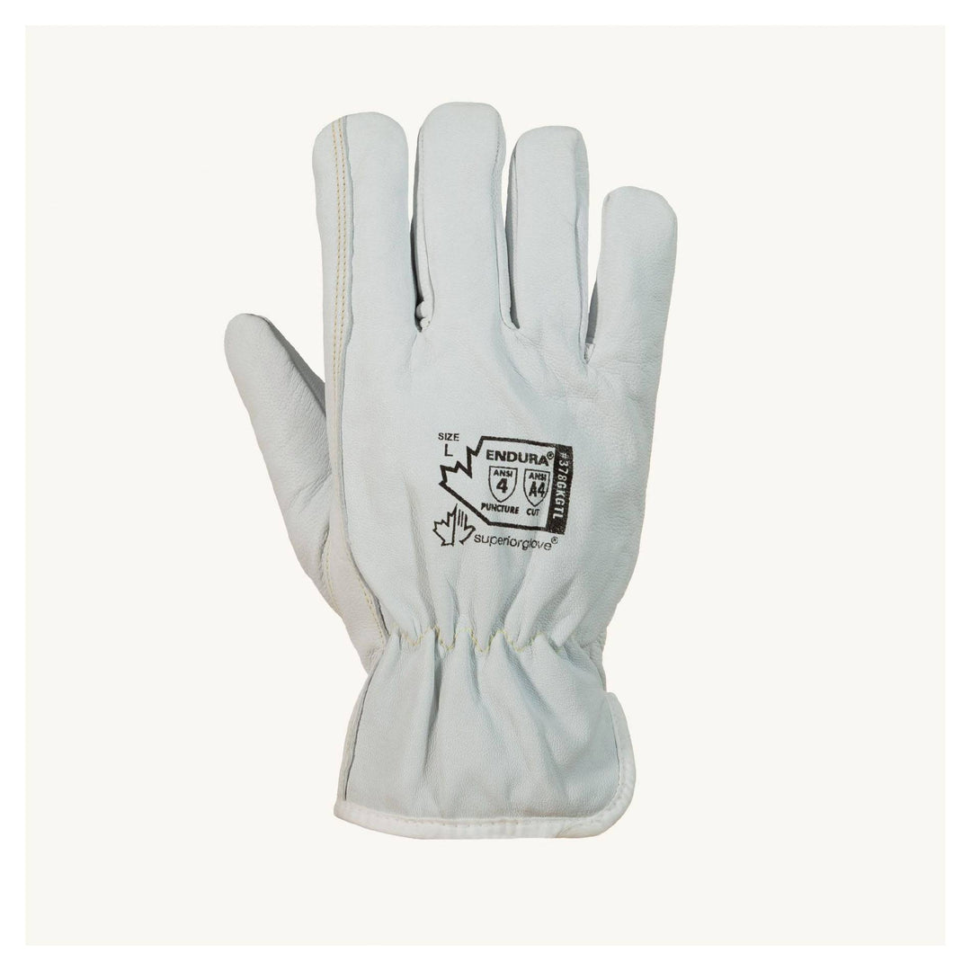 Superior Glove Endura goat-skin drivers gloves with Kevlar and Thinsulate lining, 3X-Large, durable reusable work gloves.