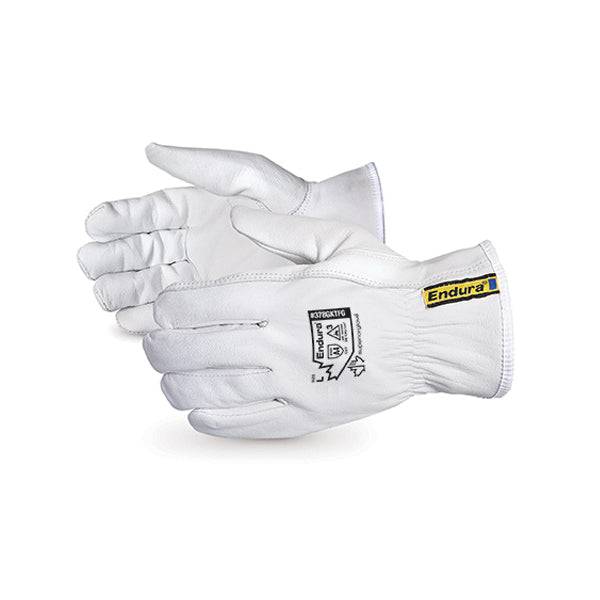 Reusable Superior Glove Endura 378GKTFGXX goat-skin driver gloves with blended Kevlar lining, 2X-large size.