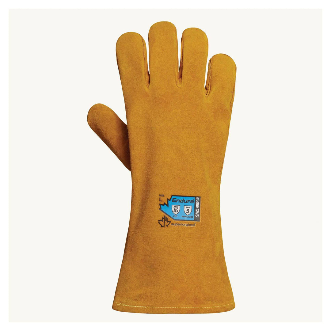 Superior Glove Endura 505KGWSXXL reusable welders gloves with Kevlar lining, wide thumb and palm strap, 2X-large size.