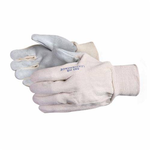 Superior Glove Endura 650HB leather reusable gloves with heavy cotton back and knit wrist, one size.