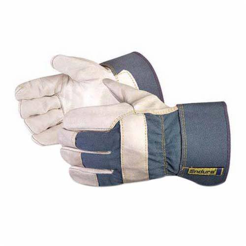 Superior Glove Endura 76BS cowhide fitters gloves with cotton lining, safety cuffs, small size, reusable work gloves.
