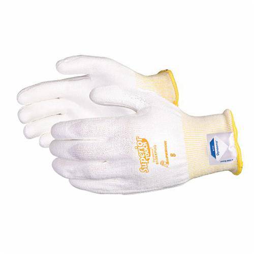 Superior Glove Superior Touch CS13SXPUQ8 polyurethane palm-coated Dyneema reusable glove, ideal for cleanroom processing, size 8.