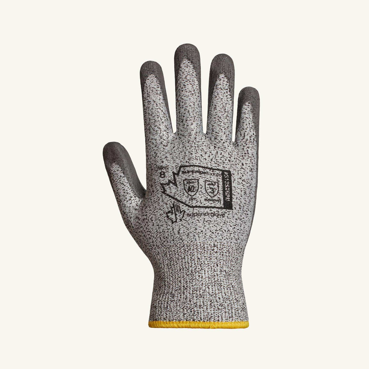Superior Glove Superior Touch S13SXGPU11 Dyneema gloves with grey polyurethane palms, size 11, reusable protective work gloves.
