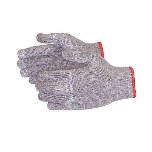 Grey Superior Glove Sure Knit STCi/L heavy string knit gloves with blended nylon and tire core for durability, large size.