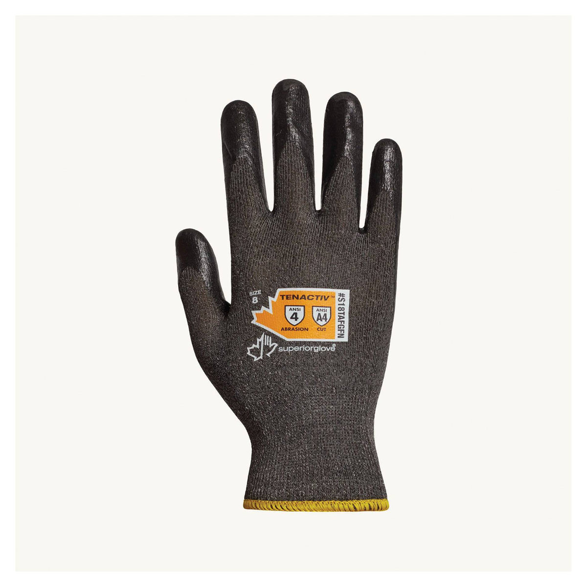 Superior Glove TenActiv S18TAFGFN2 ultra-fine cut-resistant reusable gloves with foam nitrile palms, size 12.