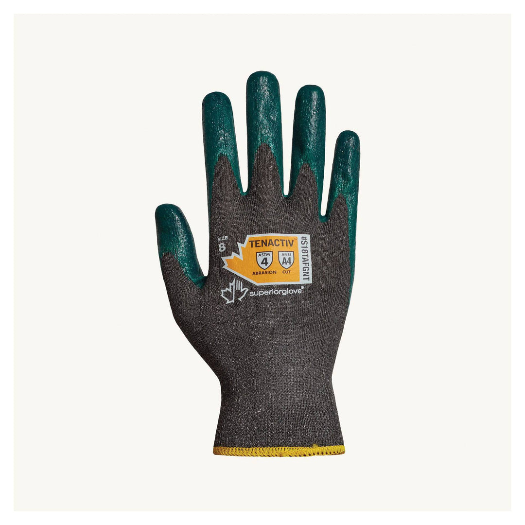 Superior Glove TenActiv ultra-fine cut-resistant reusable gloves with Zedcoat nitrile palms, size 10, for safety and durability.