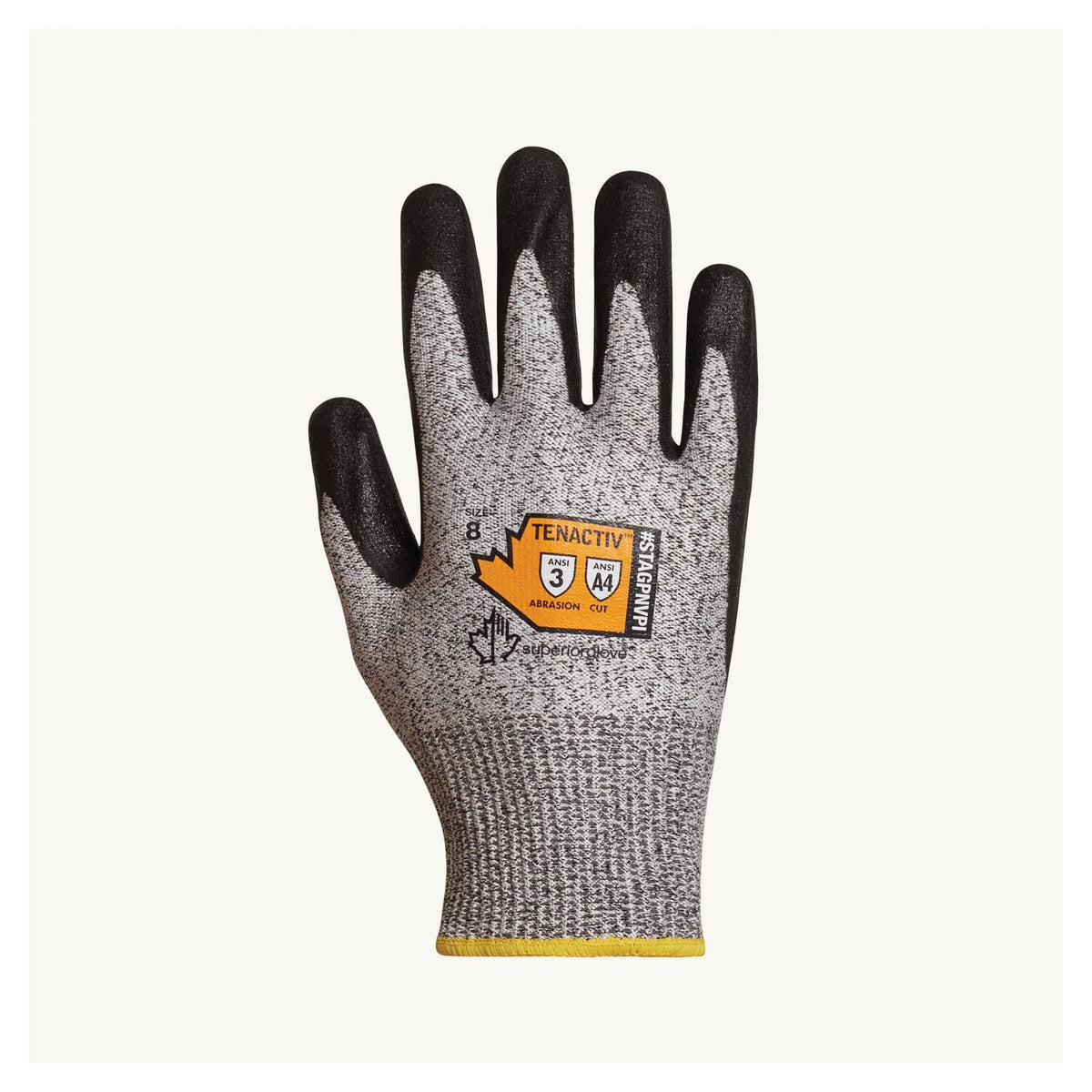 Superior Glove TenActiv STAGPNVPI1 reusable blended HPPE gloves with nitrile palms and anti-vibration features, size 11.