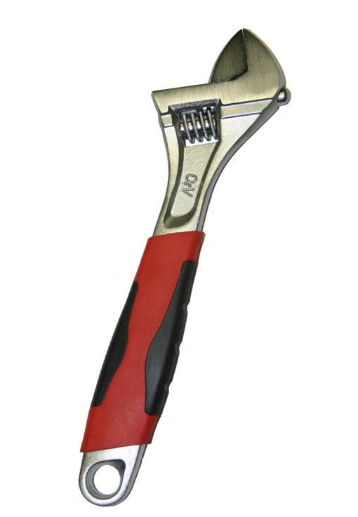Tuff Grade 380010 10-inch adjustable soft grip crescent wrench with ergonomic handle and adjustable jaw for versatile use.