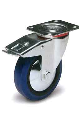 Tuff Grade V30100PB-IR/BR - Caster 4 Inch Tlb Swivel Blue Rubber 330Lb Cap - eGrimesDirect