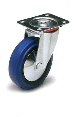 Tuff Grade V30100PS-IR/BR - Caster 4 Inch Swivel Blue Rubber 330Lb Cap - eGrimesDirect