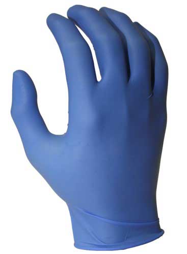 Disposable nitrile gloves by Tuff Grade with textured fingers, powder-free, ideal for medical or industrial use.