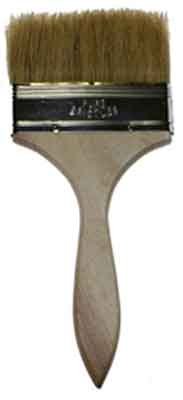 Tuff Grade 1.5-inch paint brush with wooden handle and white bristles, ideal for detailed interior and exterior painting.