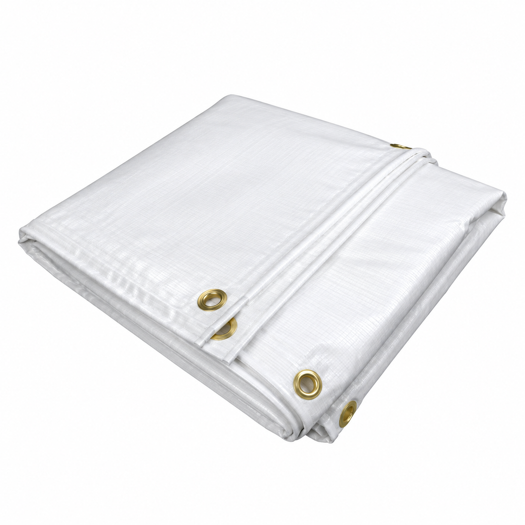 Tuff Grade clear/white utility tarp, nominal 40 ft x 60 ft.