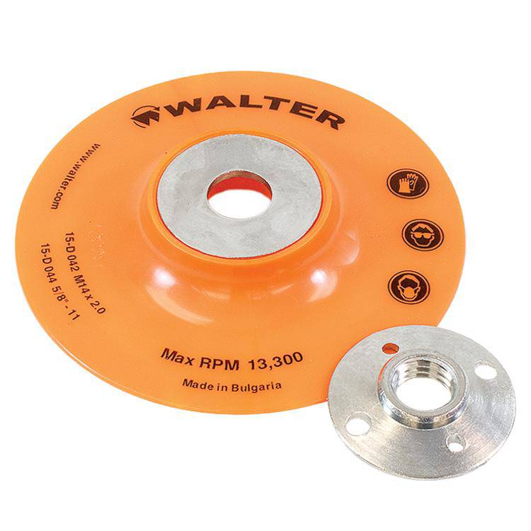 WALTER 15-D 044 backup disc pads, 5/8-11 inch diameter, 4-1/2 inch size, for industrial grinding and polishing machines.