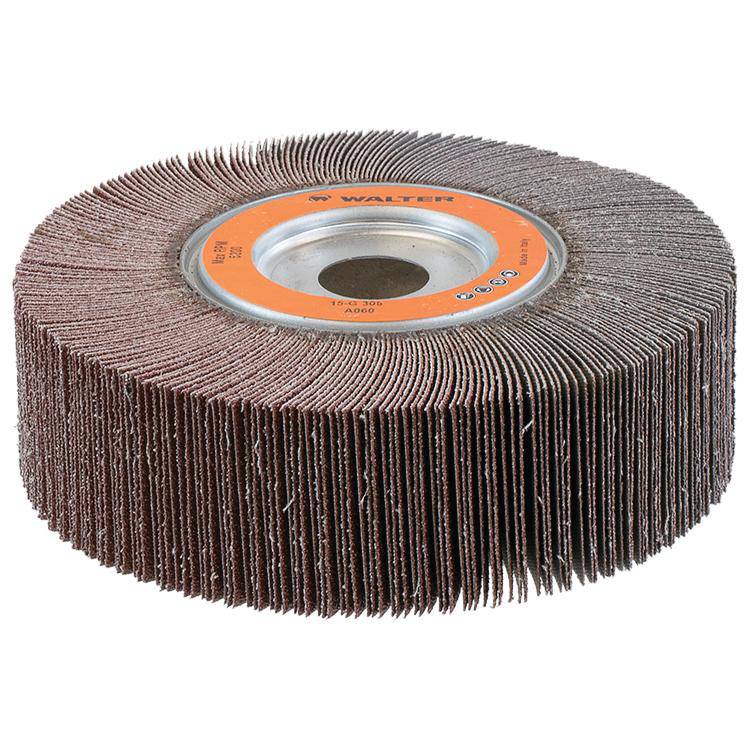 Walter 15G306 aluminum oxide flap wheel, 6-1/2 inch diameter, 2 inch width, 1 inch center hole, 60 grit, mounted flap wheel for grinding