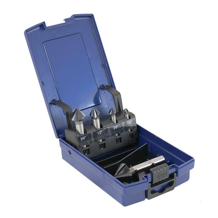WALTER 01U950 Vp Countersink Set with multiple metal countersinks and handles for precise drilling and countersinking tasks