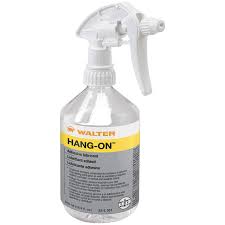 WALTER 53L331 empty spray bottle dispenser hanging on a wall, made of clear plastic with a spray nozzle for cleaning or gardening.