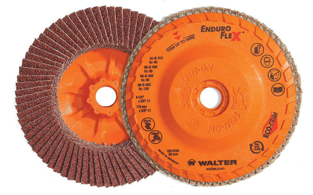 WALTER Enduro-Flex 15R706 Type 27 7-inch flap disc with 60 grit for grinding and finishing applications.
