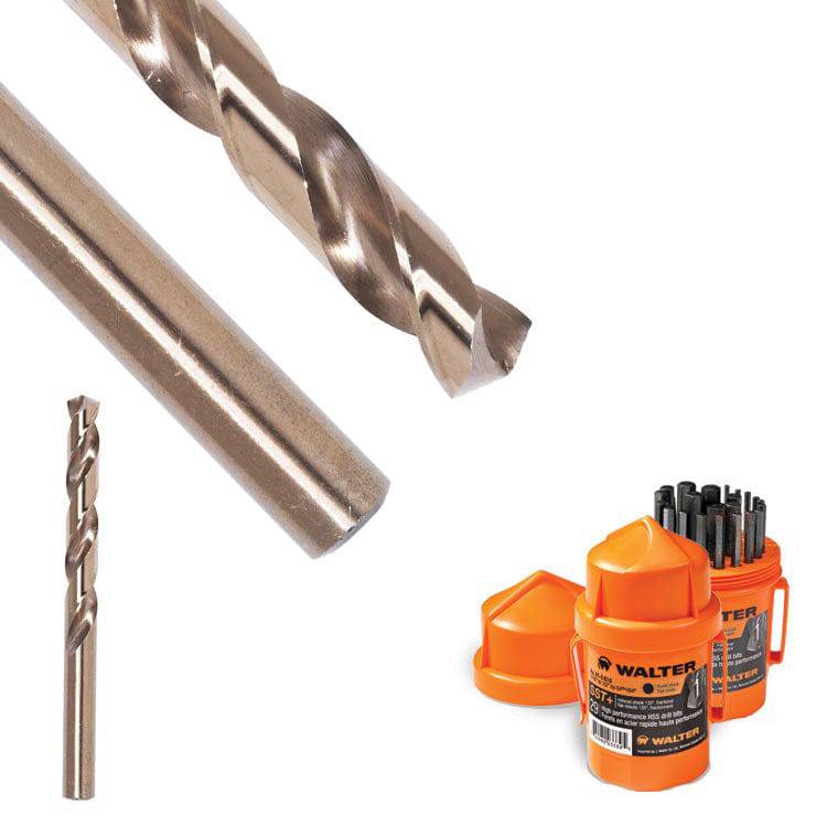 WALTER 01A520 5/16 inch stainless steel drill bit for metal drilling, showing the sharp tip and fluted design.