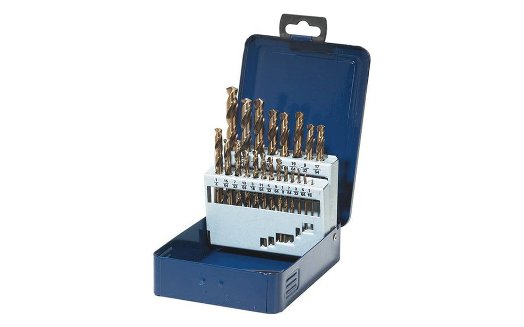 WALTER 01E621 drill set with box, featuring assorted drill bits and compact storage case, ideal for versatile drilling tasks.
