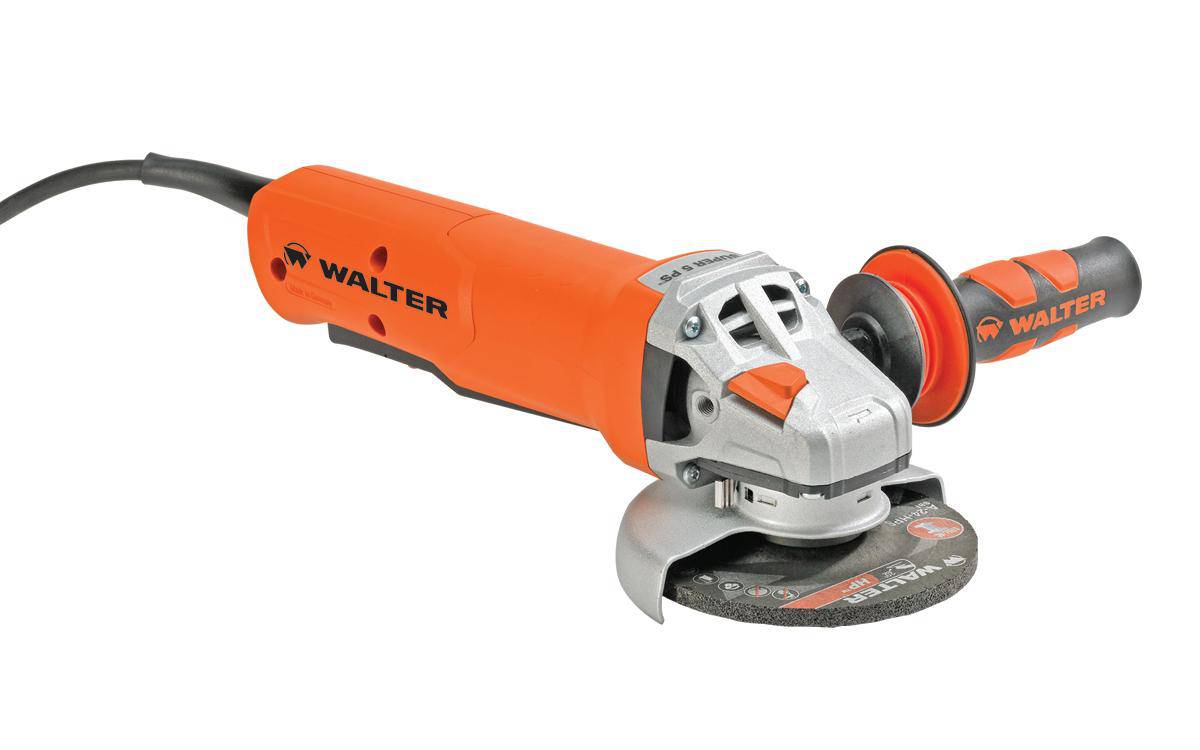 Walter 30A153 angle grinder with 5-inch disc, powerful motor, and ergonomic design, ideal for grinding and cutting tasks.