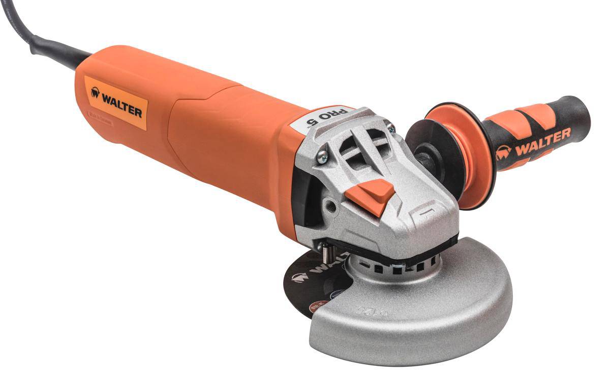 Walter 30A157 Pro-5 grinder, industrial-grade grinder with metal components, shown on a workbench with grinding wheels.