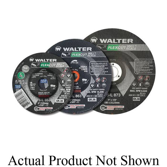 WALTER Flexcut 15L863 Type 29S grinding wheel with 6 grams of Flexcut material and mill scale finish, designed for precision grinding.