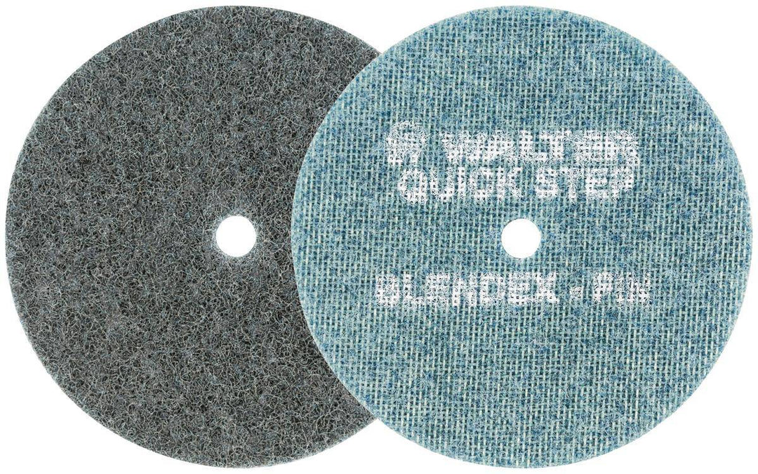 Walter Blendex 07-U 501 Non-Woven U Cup 3SF Spin-On disc, 5 inch x 5/8-11, for Type 27S grinding and finishing applications.