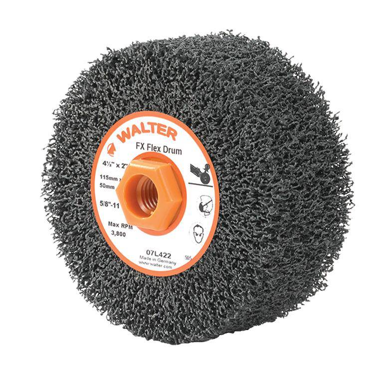 WALTER Blendex 07-R 453 non-woven scrim-backed discs in medium grit, 4.5-inch size, for surface finishing and grinding.