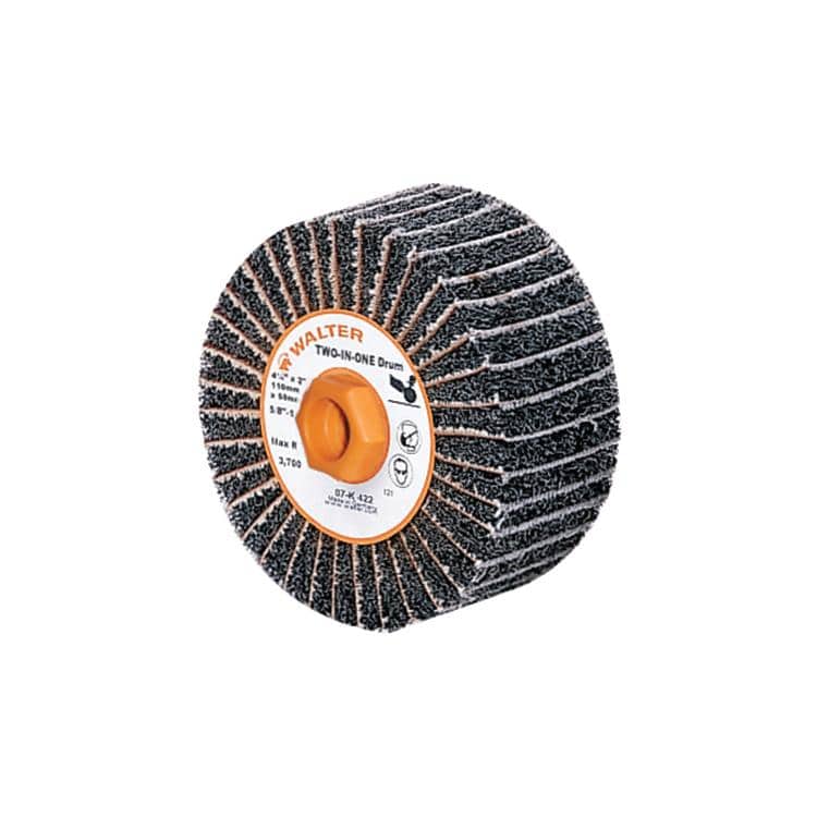 WALTER Blendex 07R452 4.5-inch coarse non-woven Velcro disc with scrim backing for industrial grinding and surface finishing.
